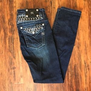 MISS ME Buckle Skinny Jeans Size 27 Embellished